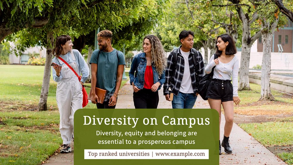 Diversity on campus blog banner template, editable text