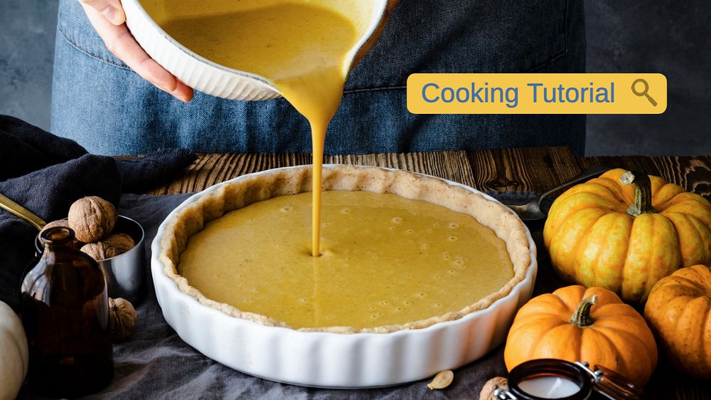 Cooking tutorial blog banner template, editable text