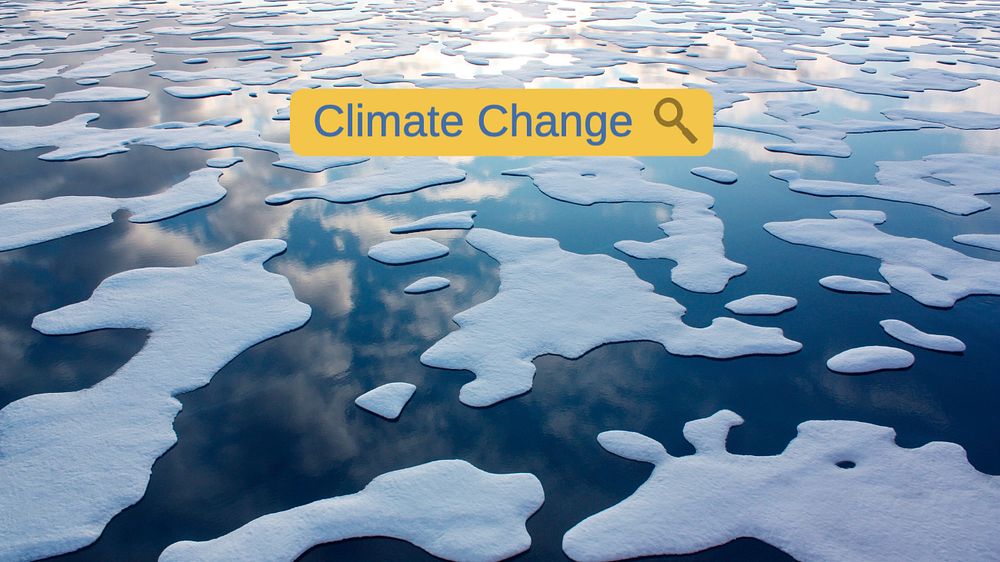 Climate change blog banner template, editable text