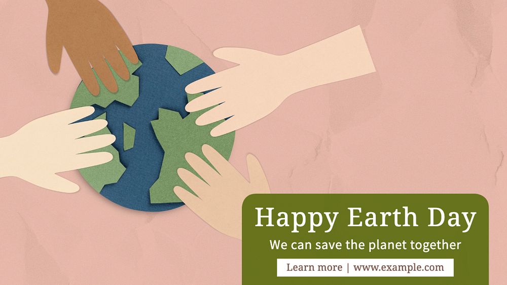 Happy earth day blog banner template, editable text