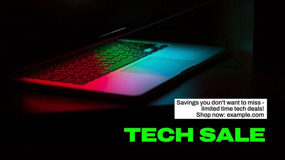 Tech sale blog banner template, editable text