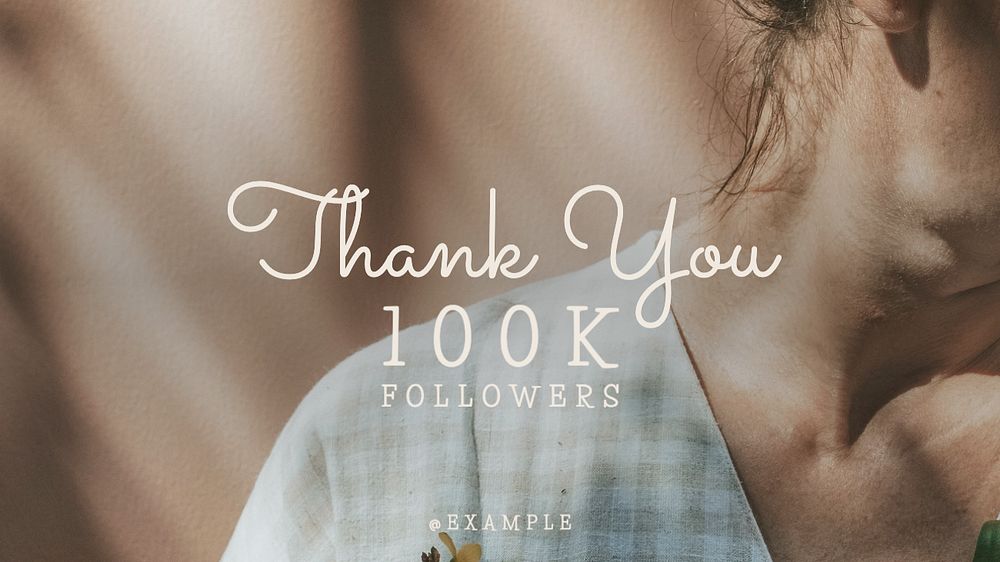 Thank you followers blog banner template, editable text