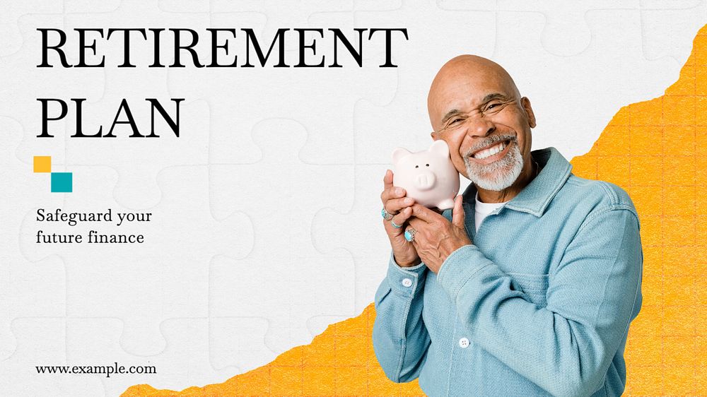 Retirement plan blog banner template, editable text