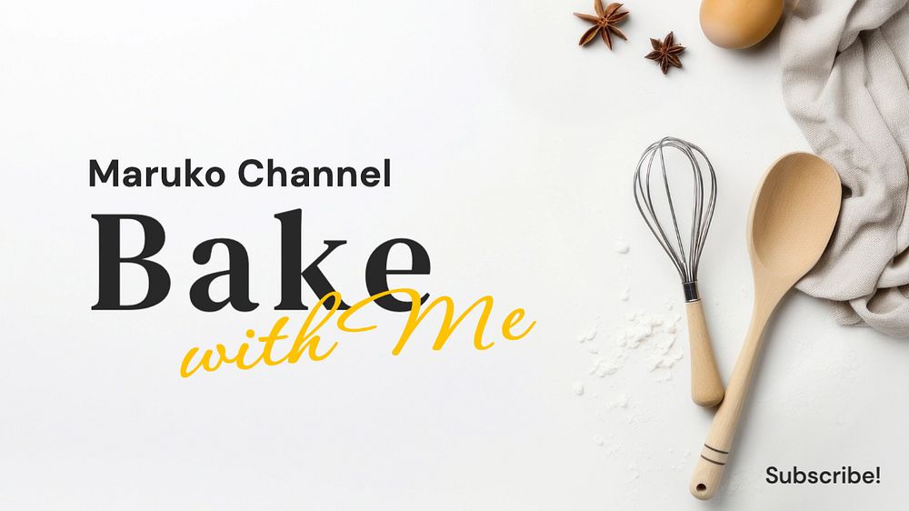 Baking tutorial blog banner template, editable text