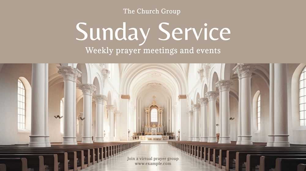 Sunday Service blog banner template, editable text