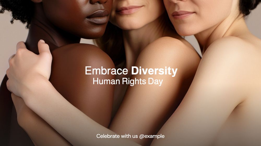 Embrace diversity blog banner template, editable text