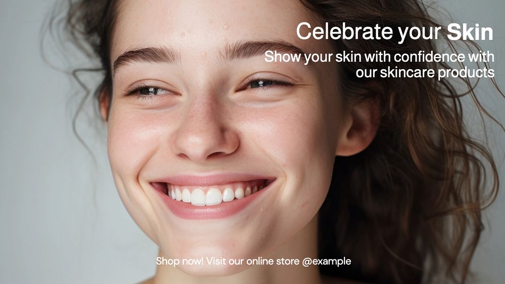 Celebrate your skin blog banner template, editable text