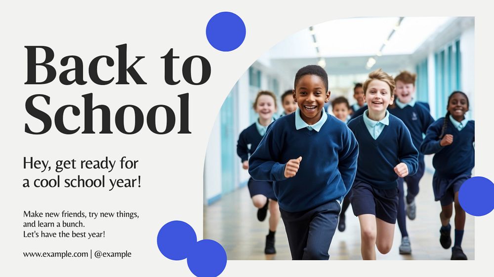 Back to school blog banner template, editable text