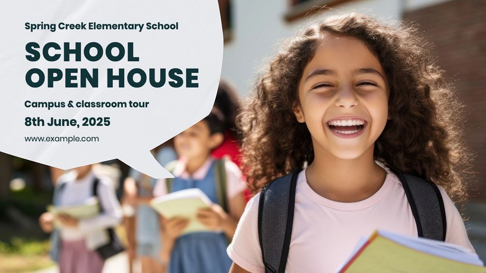 School open house blog banner template, editable text