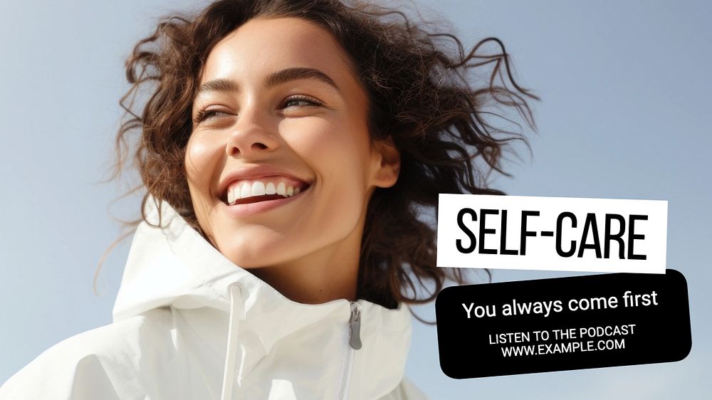 Self-care blog banner template, editable text