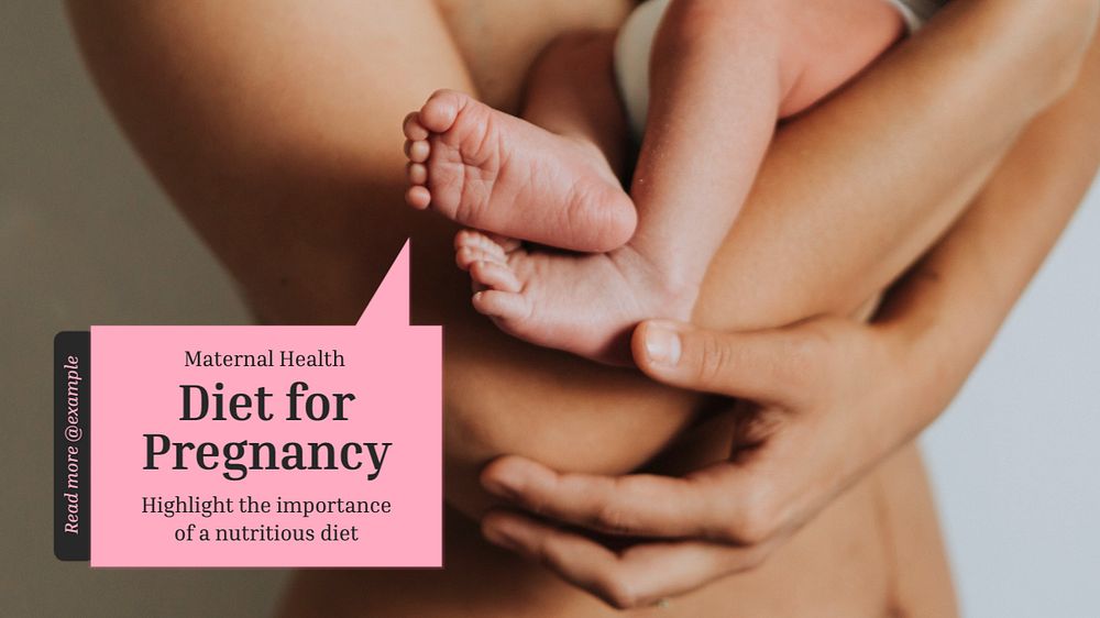 Pregnancy diet blog banner template, editable text