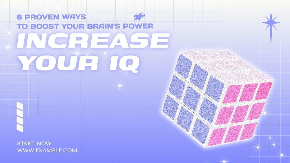 Increase your IQ blog banner template, editable text