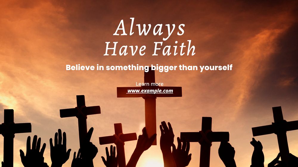 Faith blog banner template, editable text