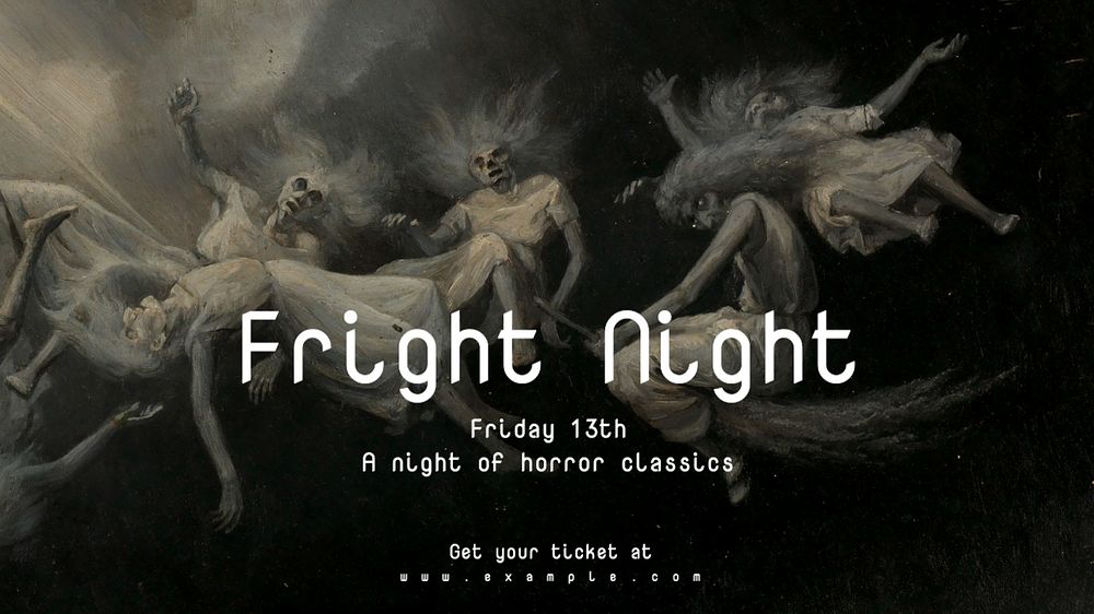 Fright night blog banner template, editable text