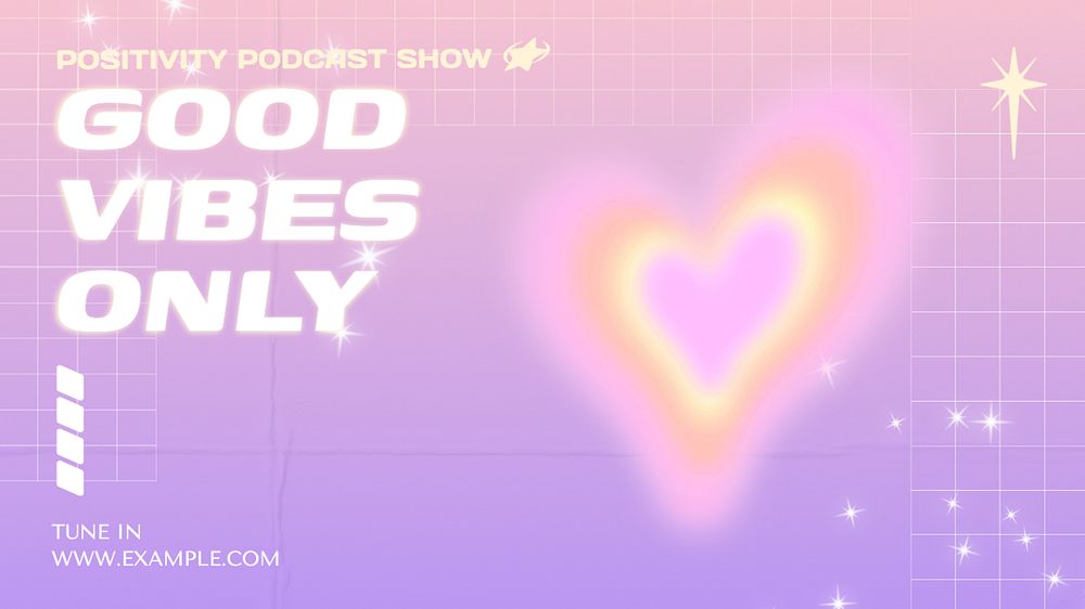 Good vibes only blog banner template, editable text