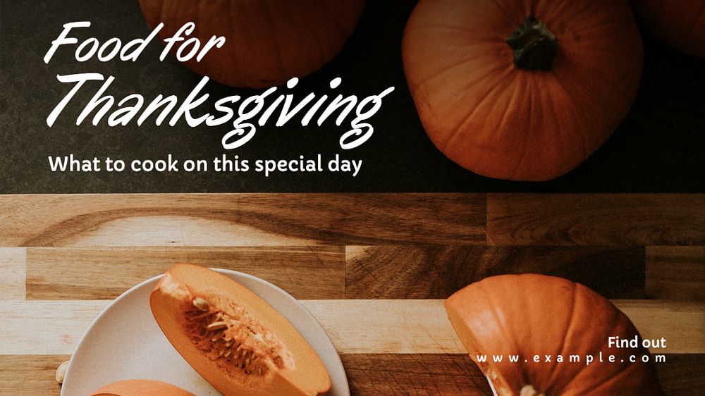 Thanksgiving food blog banner template, editable text