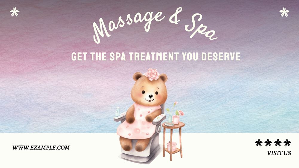 Massage & spa blog banner template, editable text