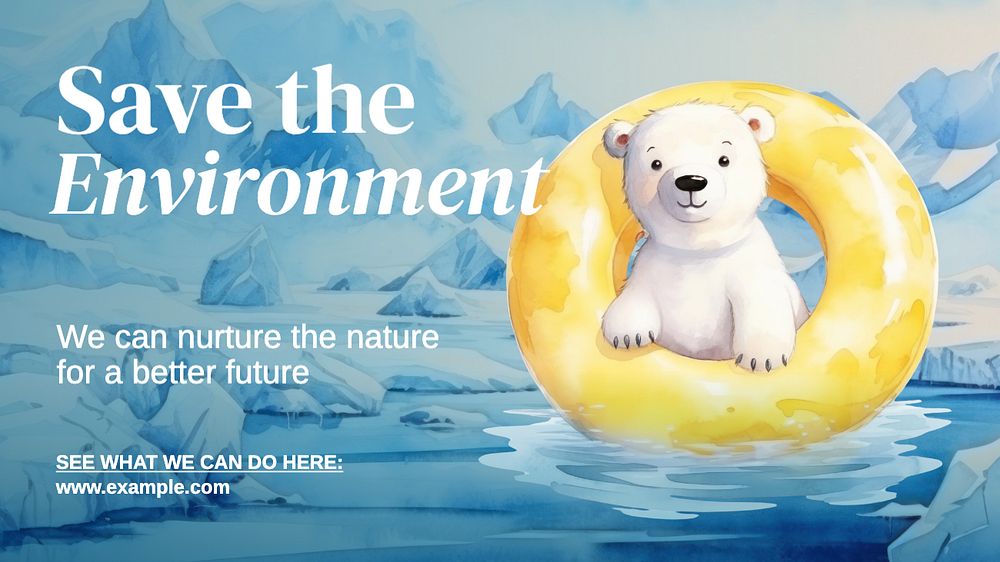 Save environment blog banner template, editable text