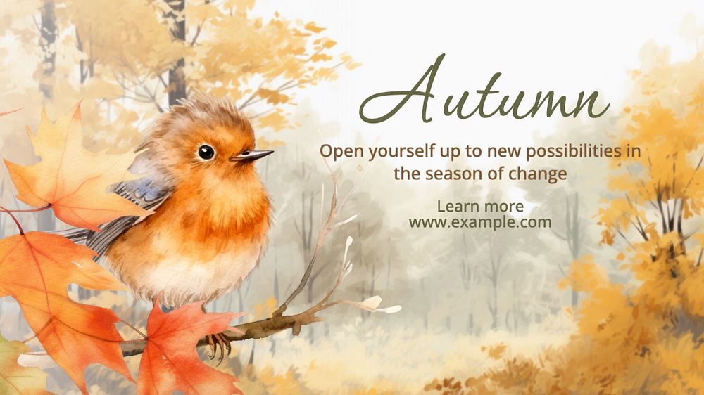 Autumn blog banner template, editable text