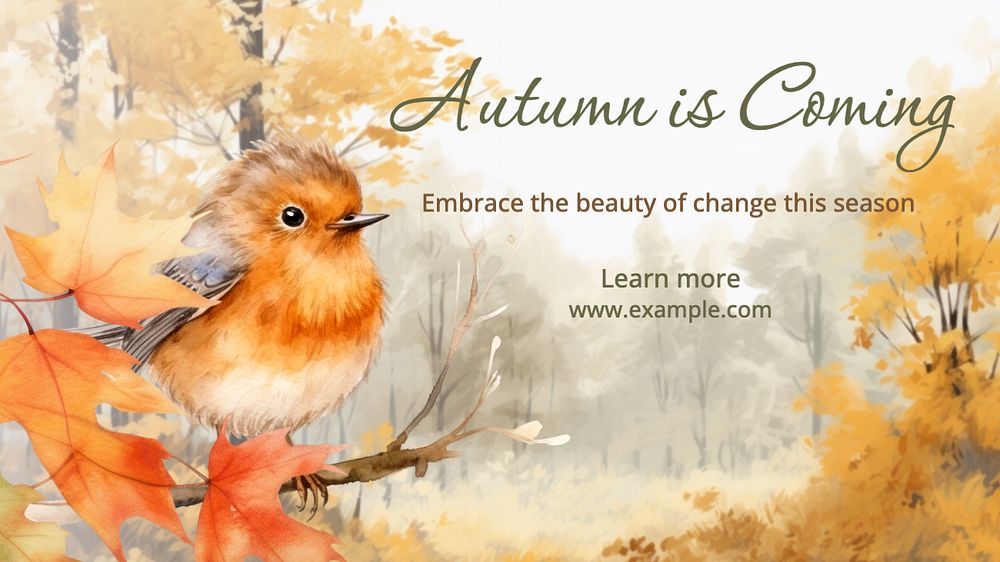 Autumn is coming blog banner template, editable text