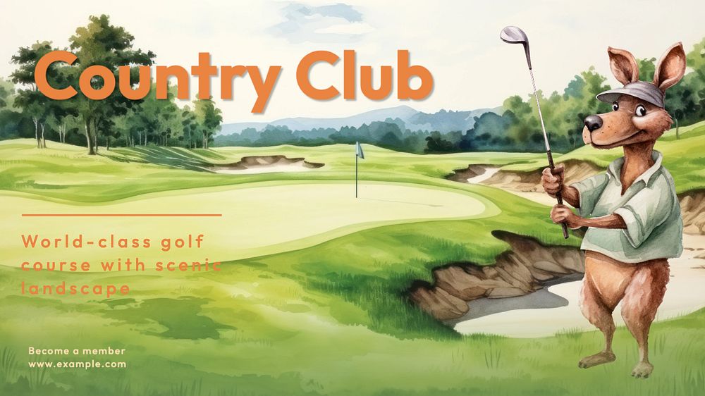 Country club blog banner template, editable text