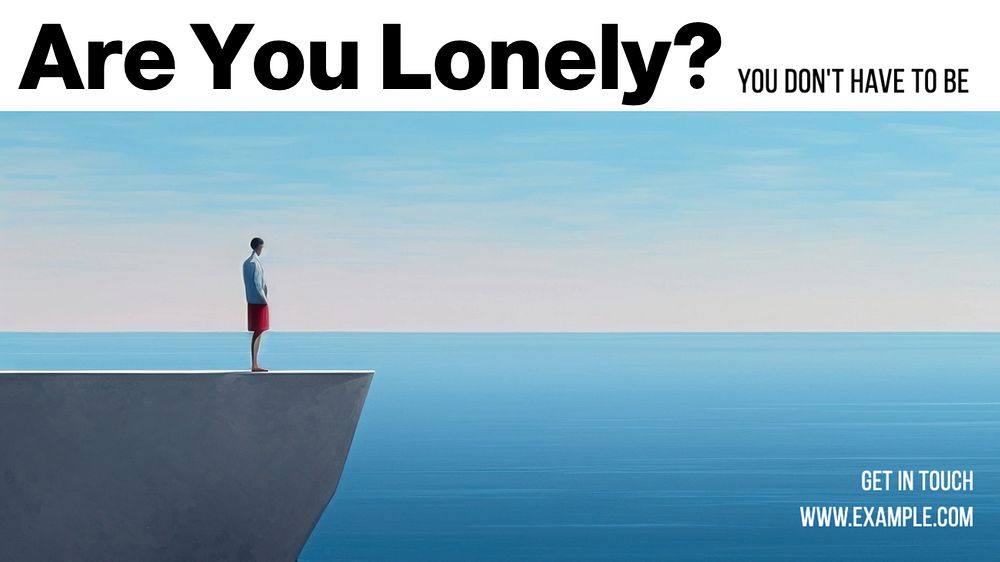 Sad and lonely blog banner template, editable text