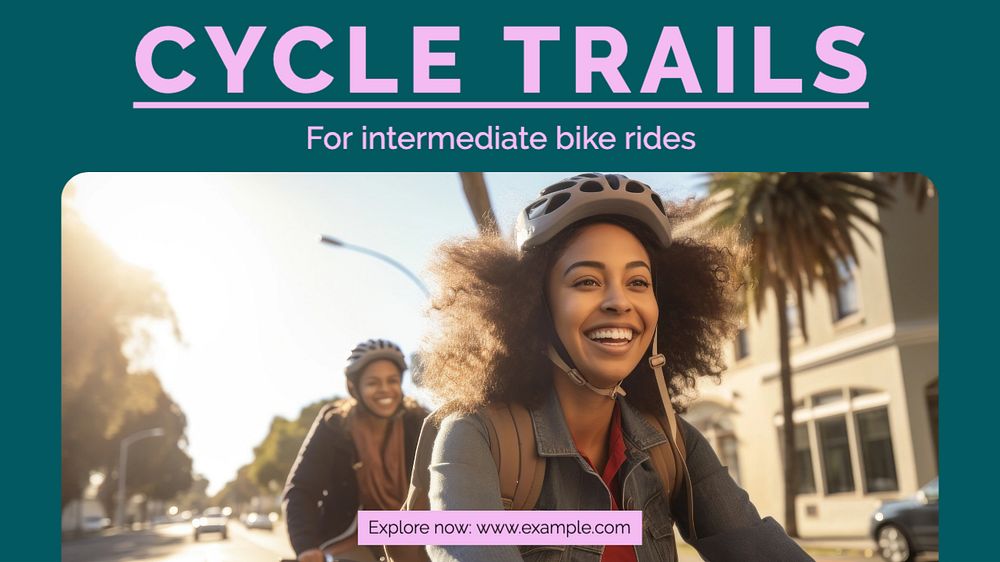 Cycle trails blog banner template, editable text