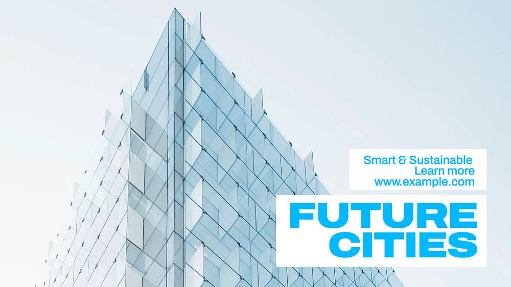 Future city blog banner template, editable text