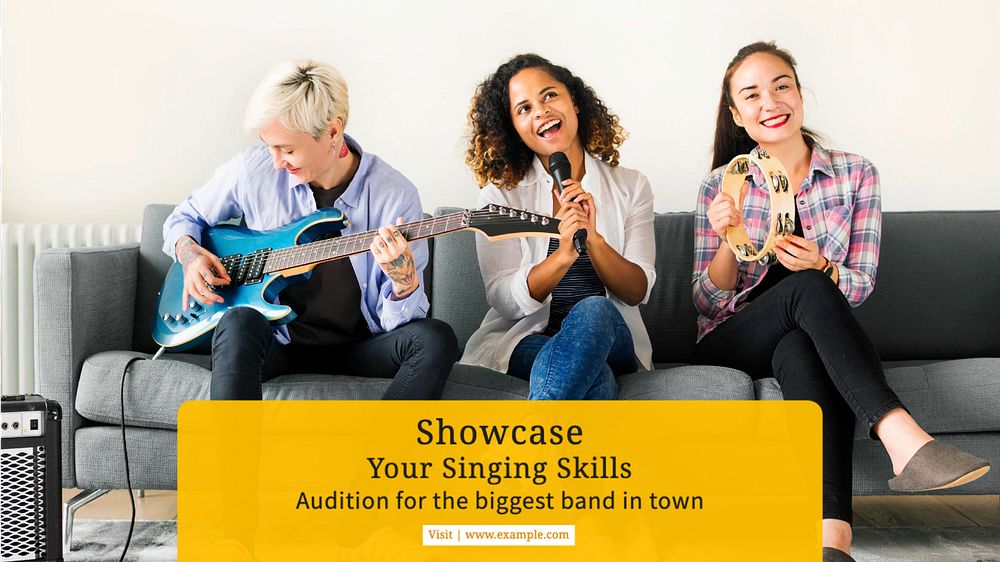 singing audition blog banner template, editable text