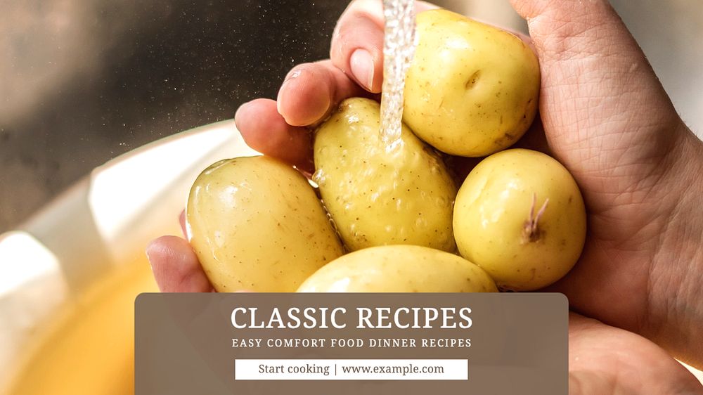 Food recipes blog banner template, editable text