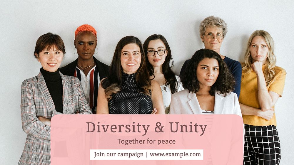 Diversity & unity blog banner template, editable text