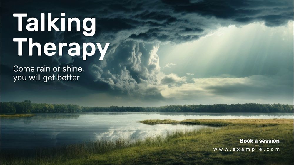 Talking therapy blog banner template, editable text