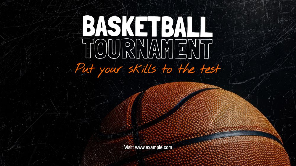 Basketball tournament blog banner template, editable text