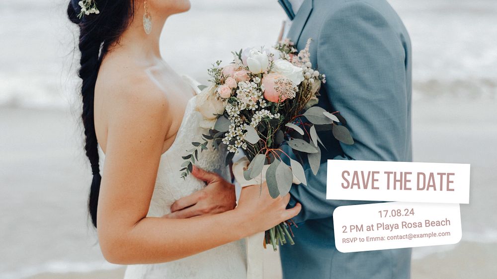 Save the date blog banner template, editable text