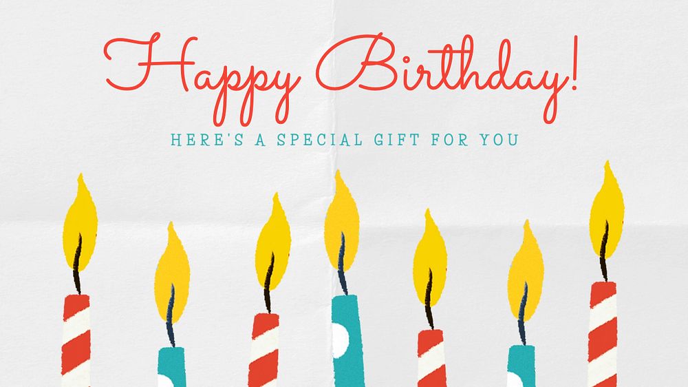 Happy birthday blog banner template, editable text