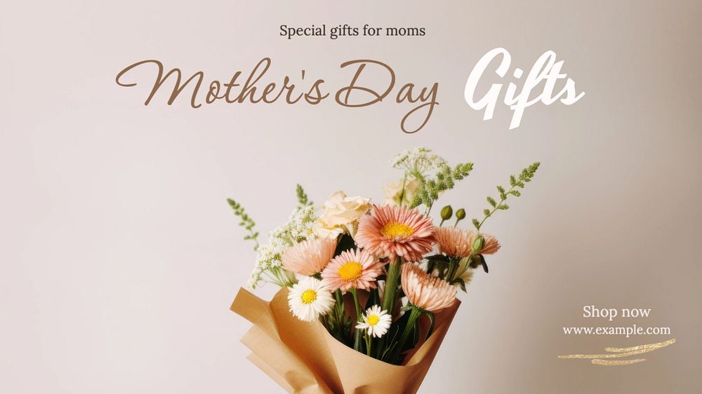 Mother's day gifts blog banner template, editable text