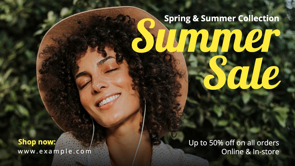 Summer sale blog banner template, editable text