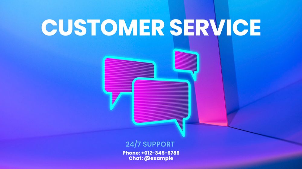 Customer service blog banner template, editable text