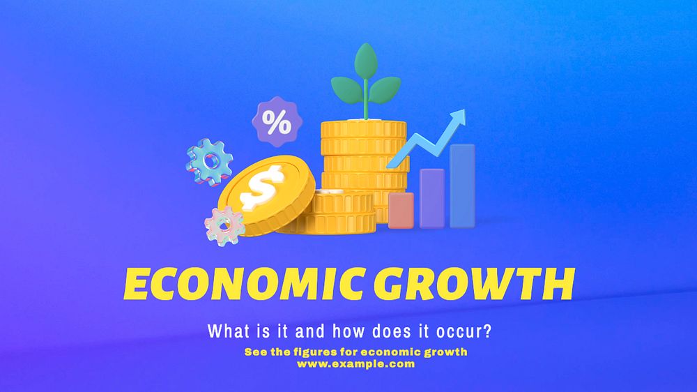 Economic growth blog banner template, editable text