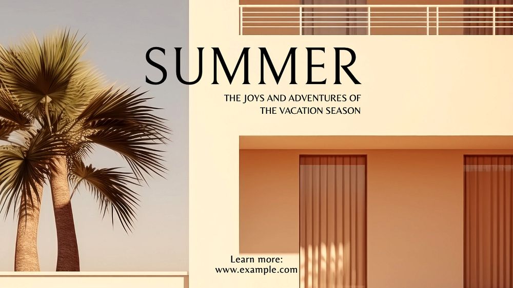 Summer blog banner template, editable text