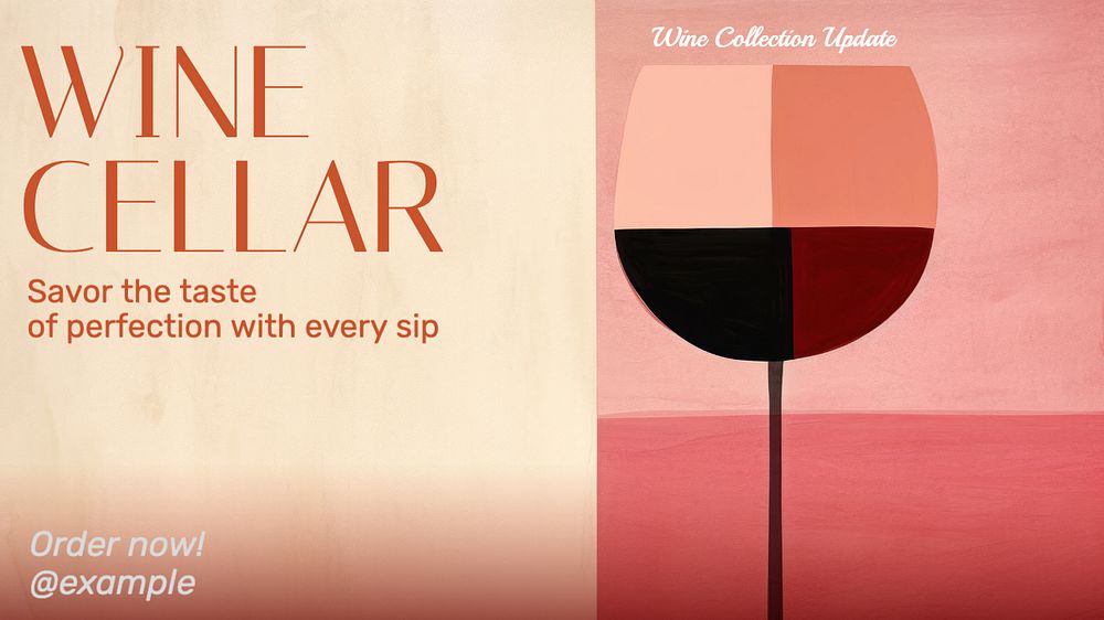 Wine cellar blog banner template, editable text