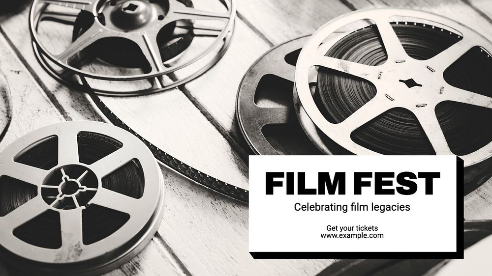 Film fest blog banner template, editable text