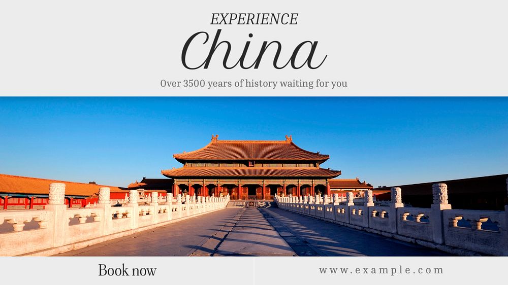 China travel blog banner template, editable text