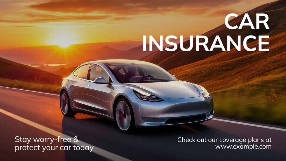 Car insurance Instagram blog banner template, editable text