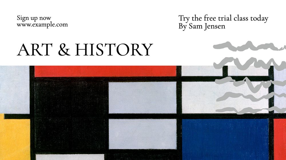 Art & History class blog banner template, editable text