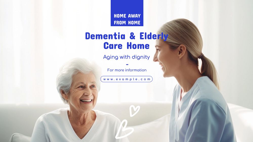 Elderly care blog banner template, editable text