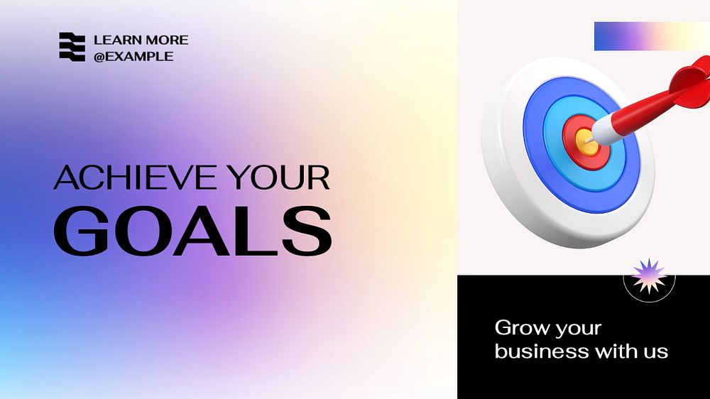 Achieve business goals blog banner template, editable text