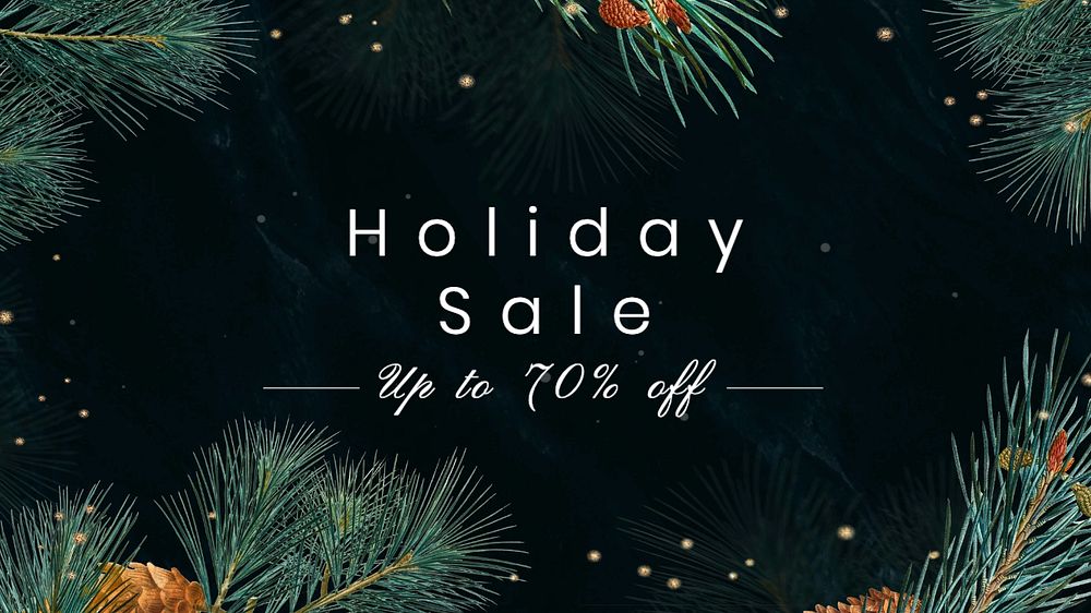 Holiday sale blog banner template, editable text