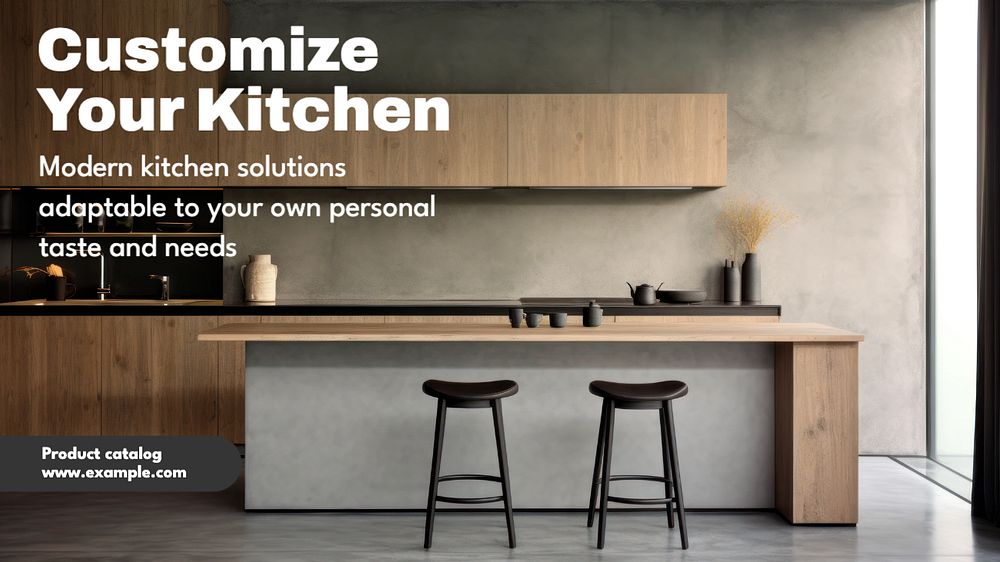 Customize your kitchen blog banner template, editable text