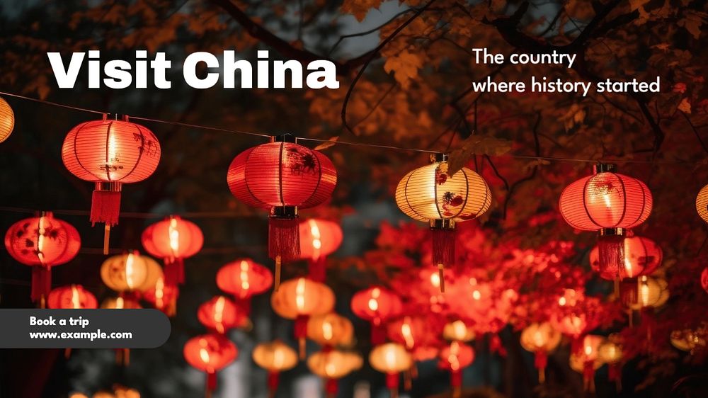 Visit China blog banner template, editable text